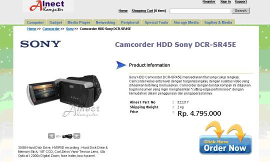 Camcorder HDD Sony DCR-SR45E